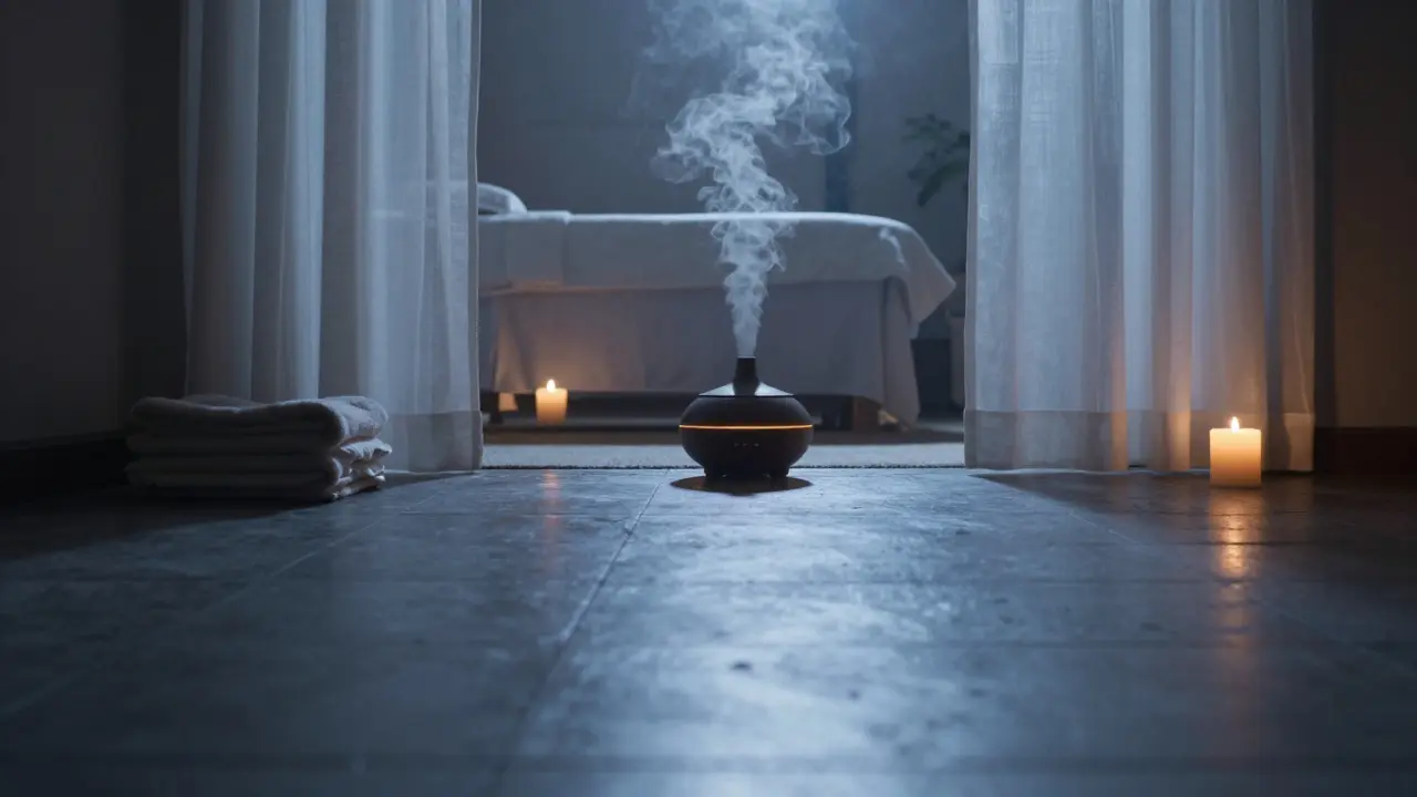 Atmosférický prostor s difuzérem připravený na relaxaci